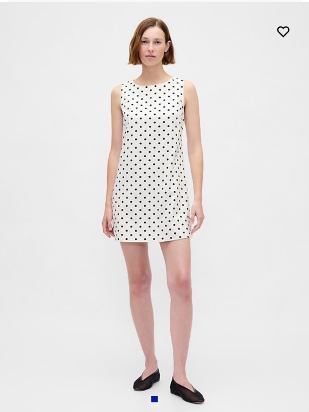 GAP White Shift Dress with Black Polka Dots